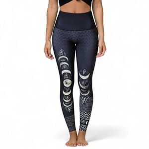 Like New! [ONEZIE] High Rise Yoga Pant | Black Moon Phases Leggings | XS